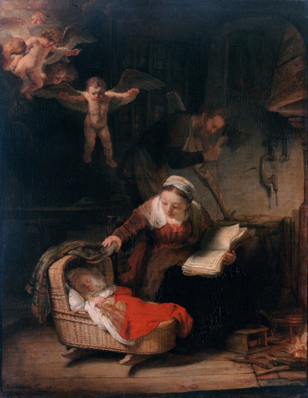 The Holy Family with Angels by Rembrandt